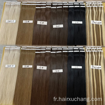 Rassette des cheveux extension double face en gros liaison brésilienne 100 extension de cheveux humains vendeurs blonds de ruban extension de ruban